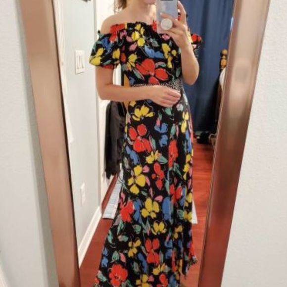 RIXO Floral Off Shoulder Dress - Picture 8 of 16